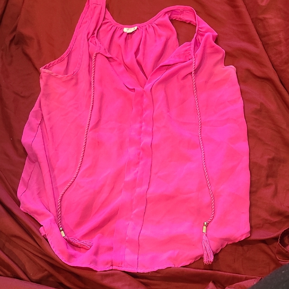 Vibrant Pink Sleeveless Blouse